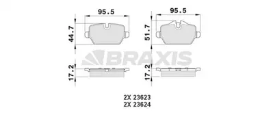 BRAXIS AA0133 Arka Fren Balatası Bmw E90 E87 34216788183