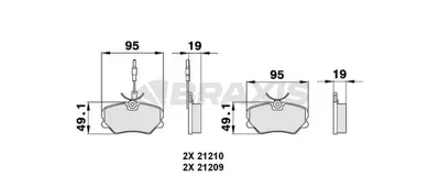 BRAXIS AB0127 On Fren Balatası P405 Srı Xu9j4 1.9 (4 Kablolu) 425107