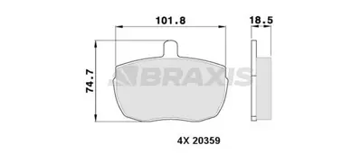 BRAXIS AA0304 Fren Balatası On Range Rover I 85>90 Defender 90>94 Transıt Iveco 78>92 Daıly I 78>89 496150