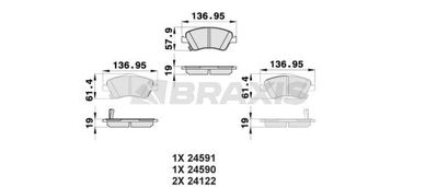 BRAXIS AB0163 Fren Balatası On Corolla D4d 07-12 Aurıs D4d 07-12 Corolla 1.4 D4d 2013-> 446502160