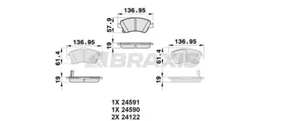 BRAXIS AB0163 Fren Balatası On Corolla D4d 07-12 Aurıs D4d 07-12 Corolla 1.4 D4d 2013-> 446502160