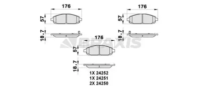 BRAXIS AB0291 On Fren Balatası Grand Cherokee Iı 2.7crd 10 / 01>grand Cherokee Iıı 5.7 V8 / 3.7 V6 06 / 05> 5080868AA