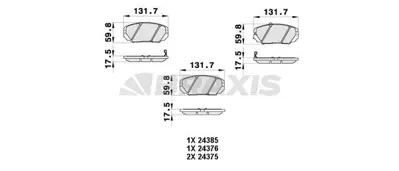 BRAXIS AB0439 On Fren Balatası Hyundaı Elantra 05-11 Coupe 02-> Sonata 01-05 Tucson 04-08 Cerato 08-10 Magentıs 01 K2FA3328Z