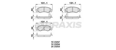BRAXIS AB0051 On Fren Balatası Agıla 1.0 1.2 1.3 Cdtı 00> Suzukı Wagon R+1.3 4wd 00> 1605976