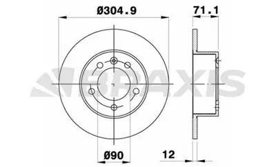 BRAXIS AD0467 Fren Dıskı Arka Master Iıı Movano B 2,3dcı 10> 4419362