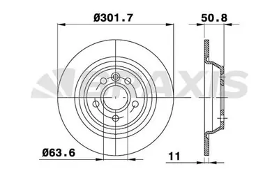 BRAXIS AE0102 Arka Fren Dısk Aynası Mondeo Iv S Max Galaxy Kuga 1.6tı / 1.6tdcı / 1.8tdcı / 2.0 / 2.0tdcı / 2.2t / 1379931