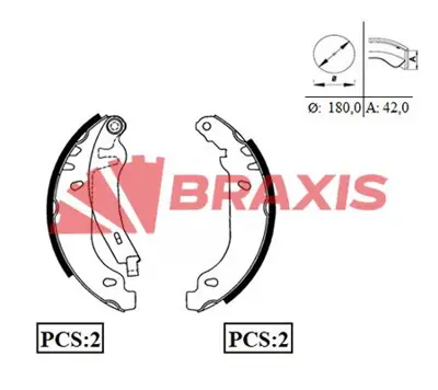 BRAXIS AC0013 Arka Fren Balatası Pabuc R11 R19 R21 Manager Twıngo Clıo I (90>98) 7701200474