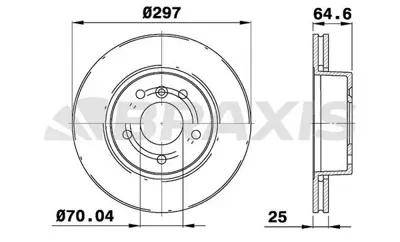 BRAXIS AD1026 Fren Dıskı On Range Rover 94-01 297mm NTC8780