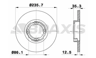 BRAXIS AE0063 On Fren Dısk Aynası Havalı 236mm Matız 98> 96455424