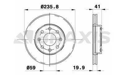 BRAXIS AE0089 On Fren Dıskı Aveo T250 T255 05> Kalos 02> Matız 05> Spark 10> Havalı 236mm 96471274