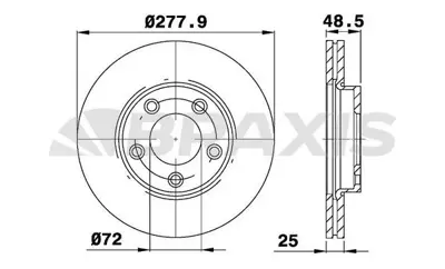 BRAXIS AE0153 On Fren Dısk Aynası Havalı Mazda 5 05>mazda 3 03>10 277x5 BP4Y3325XB