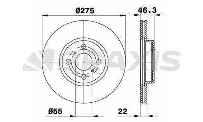 BRAXIS AE0295 On Fren Dısk Aynası Yarıs 05> Vıos 07> Ractıs 05>10 Corolla 06> 275x4 4351252130