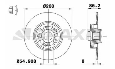 BRAXIS AD0244 Arka Fren Dısk Aynası ( Rulmanlı ) Megane Iıı 1.2 Tce / 1.4 Tce / 1.5 Dcı / 1.6 Dcı / 1.6 / 1.9 Dcı  432001539R