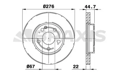 BRAXIS AE0094 Fren Dıskı On A-Class W169 04>12 B-Class W245 05>11 1694210112
