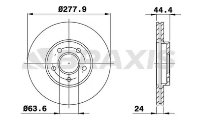 BRAXIS AE0188 On Fren Dısk Aynası Connect 1.8tdcı 02>13 Abslı 4367106
