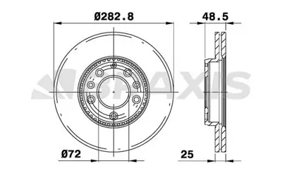 BRAXIS AE0225 On Fren Dıskı (Aynası) Mazda 6 2002-2007 (283mm) GJ6Y3325XA
