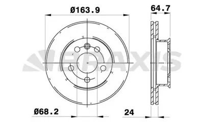 BRAXIS AE0315 On Fren Dısk Aynası Havalı Transporter T4 1.8 / 1.9d / Td / Tdı / 2.0 / 2.4d / 2.5 / 2.5tdı / 2.8 90 701615301A