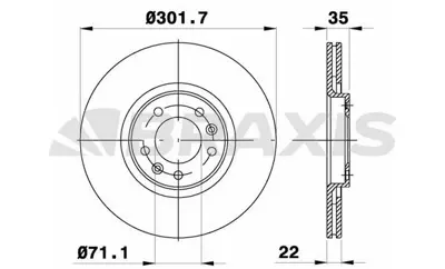 BRAXIS AE0680 Arka Fren Dısk Aynası Hava Sogutmalı C6 2.2 Hdı / 2.7 Hdı / 3.0 V6 / 3.0 Hdı 05> 424911