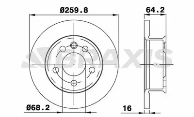 BRAXIS AE0317 On Fren Dısk Aynası Transporter T4 1.8 / 1.9d / Td / Tdı 2.0 / 2.4d / 2.5 2.5tdı / 2.8 Caravelle 90> 701615301