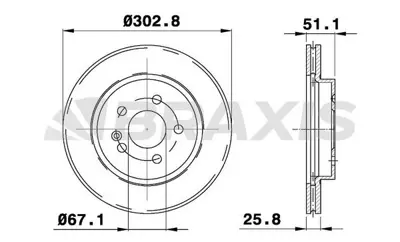 BRAXIS AE0399 Fren Dıskı On Ml-Class W163 98>05 168421081264