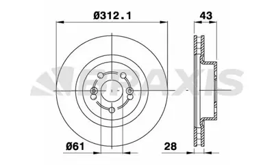 BRAXIS AE0525 On Fren Dısk Aynası Havalı Megane Iı 2.0 / 2.0dcı 05 / 04> Clıo Iıı 2.0 16v Sport 02 / 06> 7701208130