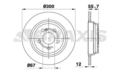 BRAXIS AE0565 Fren Dıskı Arka S-Class W221 05>13 C216 06>13 A2214231112