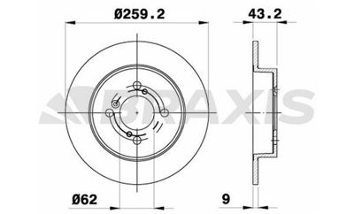 BRAXIS AE0566 Arka Fren Dısk Aynası Swıft Iv 10> 259x4 5561168L00