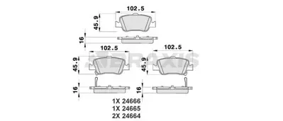 BRAXIS AB0190 Fren Balatası Arka Toyota  Aurıs 1.4 D4d 1.6 07-> Corolla 1.4 D4d 1.6 07-12 Ikaz Kablolu 446602170