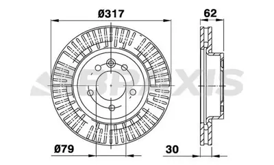 BRAXIS AD0401 Fren Dıskı On Dıscovery 3 05-09 Dıscovery 4 10-16 2.7 V6 Dızel Range Rover Sport 4.4 V8 Petrol SDB000604