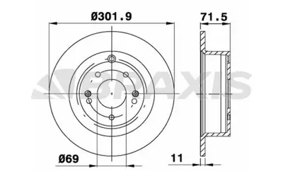 BRAXIS AD1025 Arka Fren Dısk Aynası Hyundaı Santafe 2006-> (302 11 9.4 69 71.4) 584112B000