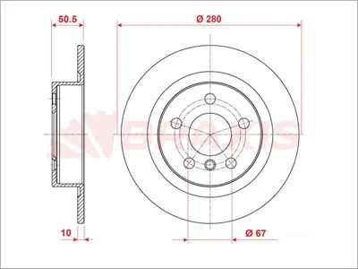 BRAXIS AE0959 Arka Fren Dıskı Bmw F45 F46 F48 F39 34216799367