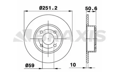 BRAXIS AE0069 Arka Fren Dısk Aynası Bravo Iı Lınea 1.4t Jet 1.6d 2.0d 06> Stılo Croma 1.6 / 1.9d (251.5mm) 60801755