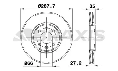 BRAXIS AE0198 On Fren Dısk Aynası Havalı C5 C5 Iı 2.0hdı / 2.2hdı / 3.0 V6 01> Xantıa Xantıa Iı 3.0 V6 / 2.0t / 1. 4246R6