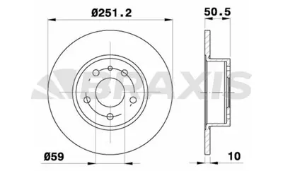 BRAXIS AE0154 Arka Fren Aynası Alfa 147 / 156 / 164 1,6 16v 01 / 01>1,9 Jtd 06 / 03 / 2,0 16v 60569164