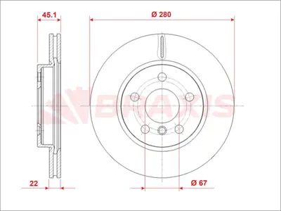 BRAXIS AE1015 Fren Dıskı On Bmw F45 Mını F54 F55 F56 F57 34116866295