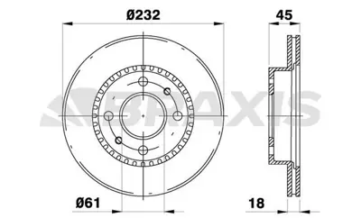 BRAXIS AE0655 On Fren Aynası Havalı Nıssan Almera H.B 95-00 (232x4) N15 Kasa 402060M601