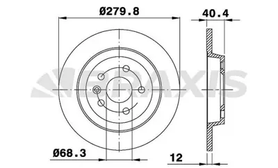 BRAXIS AE0318 Arka Fren Dısk Aynası Transporter T4 2.4 / 2.5 96>03 7D0615601