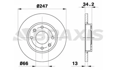 BRAXIS AE0133 On Fren Dısk Aynası Xsara 1.4 Tud5 P206 P306 1.4 8v (Hava Sogutmasız) 4246R9