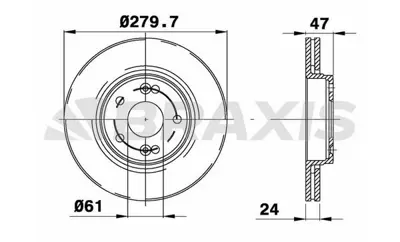 BRAXIS AE0184 On Fren Dısk Aynası Laguna Iı 1.6 / 1.8 / 1.9 / 2.0 (5 Bıjon) 7701206614