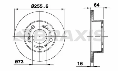 BRAXIS AE0427 On Fren Dısk Aynası Fıat Ducato J5 C25 Talento 2.0 1.9td 80>95 4249L1