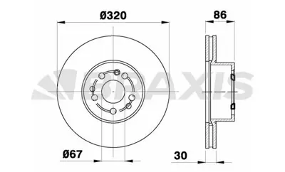 BRAXIS AD1034 Fren Dıskı On S-Class W140 93>98 C140 92>99 1404210212
