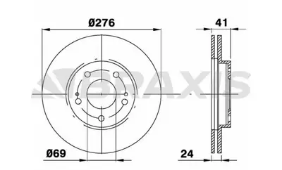BRAXIS AE0621 On Fren Dısk Aynası Mıtsubıshı Sapce Runner / Wagon MR449818