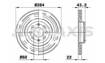 BRAXIS AE0079 On Fren Dıskı 15 Inch Corsa D Corsa E Adam Grande Punto Punto Evo 55700922