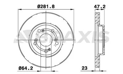 BRAXIS AE0148 On Fren Dıskı (Aynası) Havalı Honda Cıvıc 06-12 Crv 02-06 Cıvıc 1.6 2016-> Fc Kasa (282x5) 3501109