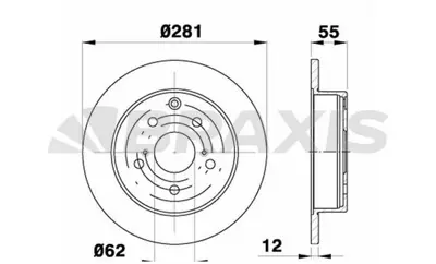 BRAXIS AE0281 Arka Fren Dısk Aynası Duz Toyota Rav 4 Iıı Vvt-I 06-13 (281x5) 4243142060