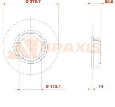 BRAXIS AE0803 Fren Dıskı On J9 Duz 280mm 424669