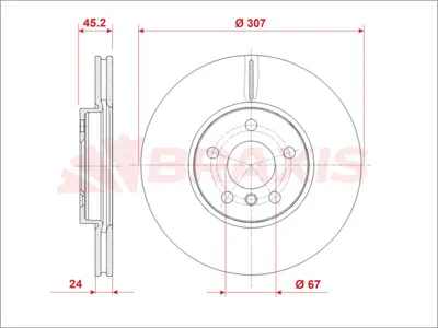 BRAXIS AE0960 Fren Dıskı On Bmw F45 F46 Mını F54 F60 34116799351
