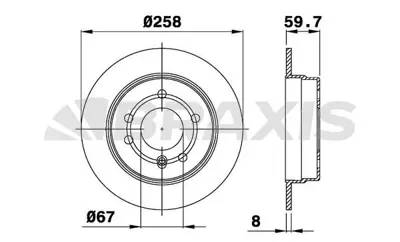 BRAXIS AE0236 Fren Dıskı Arka A-Class W168 97>04 Vaneo 414 02>05 1684230212