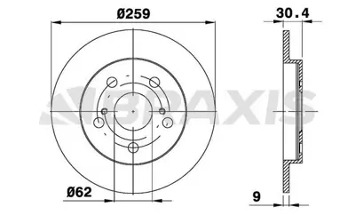 BRAXIS AE0455 Arka Fren Dısk Aynası Duz Aurıs Corolla Vvt I 1.4 1.6 07>11 259x5 4243102190