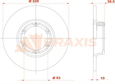 BRAXIS AE0800 Fren Dıskı On R12 Toros Duz 228mm 7700502515